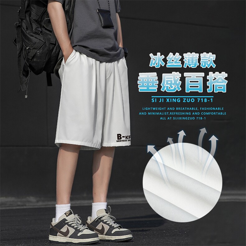 夏季冰丝休闲五分裤男薄款宽松运动速干五分裤子DK507-特批-17图片