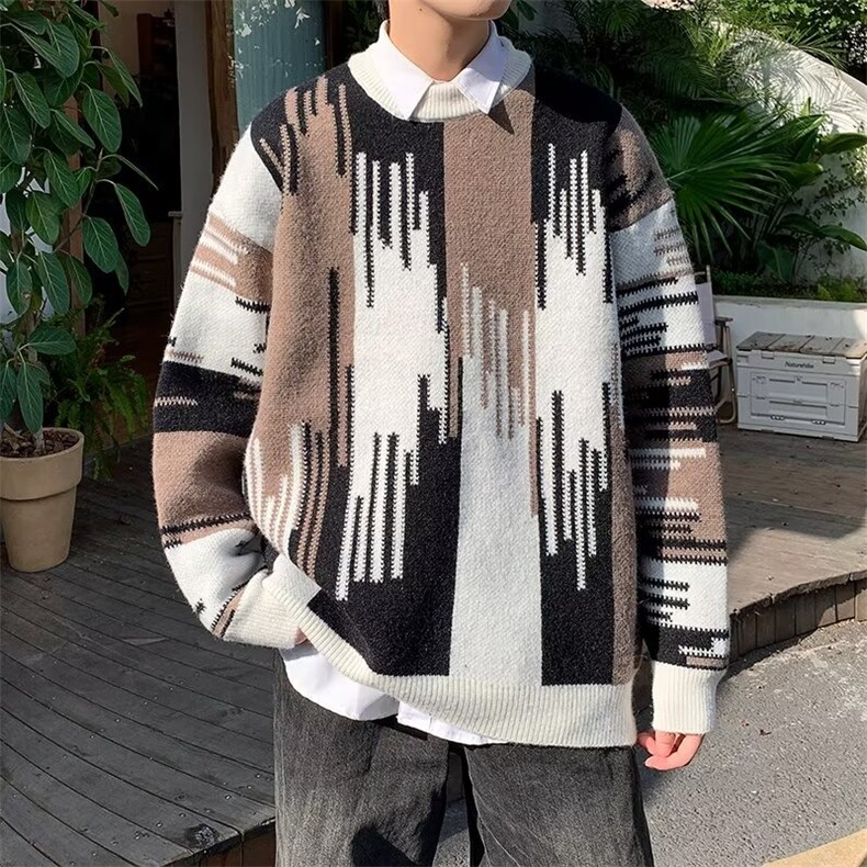 美式圆领毛衣男慵懒风休闲针织衫X7132P43,男装针织衫/毛衣,星座1116-2