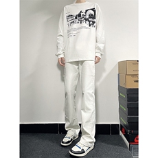 B221美式ins高街暗黑小众修身弹力休闲牛仔裤LK23010-P60控78，男装牛仔裤，电商B221