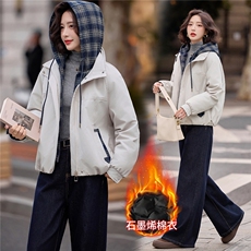 2025年冬季新款休闲短棉衣，女装棉衣/棉服，红依一坊