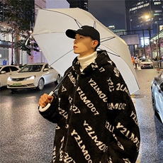 1港风定制LOGO羊羔毛棉衣大码M-5XL连帽棉衣外套男78710P105控148，男装棉衣，星座226-2