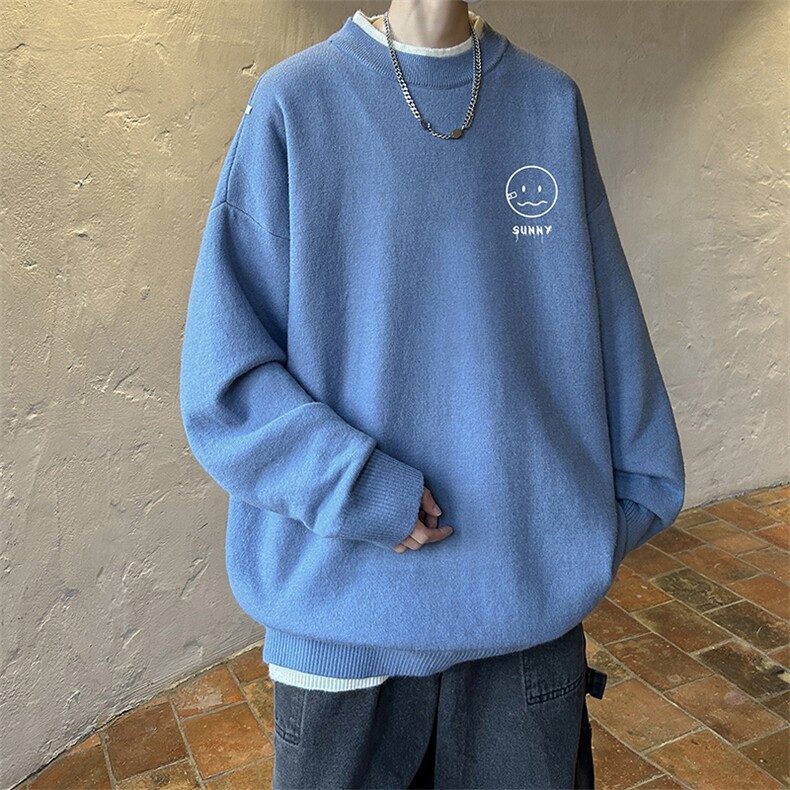控78假两件毛衣男大码加绒针织衫男毛线衣M80072-P55加绒P70,男装针织衫/毛衣,电商A040