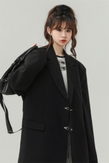 中性风金属装饰西服女成分：96%聚酯纤维4%氨纶XF77069P85控128，男装西服，星座226-1