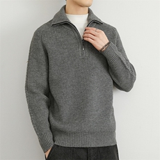 咖色毛衣男春秋冬季立领针织外套男士宽松休闲毛线衫MY2401P85，男装针织衫/毛衣，星座914