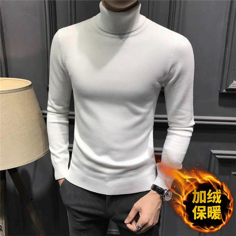 高品质含羊毛！一体绒！现货！纯色高领毛衣MY02-P45加绒55，男装针织衫/毛衣，星座1611B