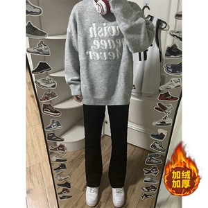 B221 美式ins高街加绒加厚牛仔裤 LK23010-P60 控78 加绒P70 控98图片