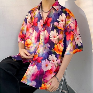 夏威夷风三亚泰旅游短袖花衬衫男沙滩服T5101-P26