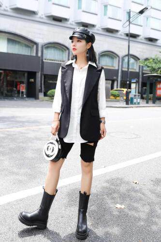 【现货】春款西装翻领马甲，女装西装，依洛菲