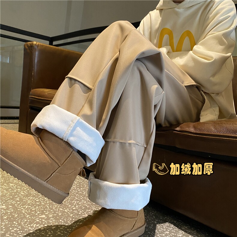 2025冬季新款美式简约加绒宽松运动休闲卫裤B315-K861JR-p55控78,男装休闲裤,电商B315