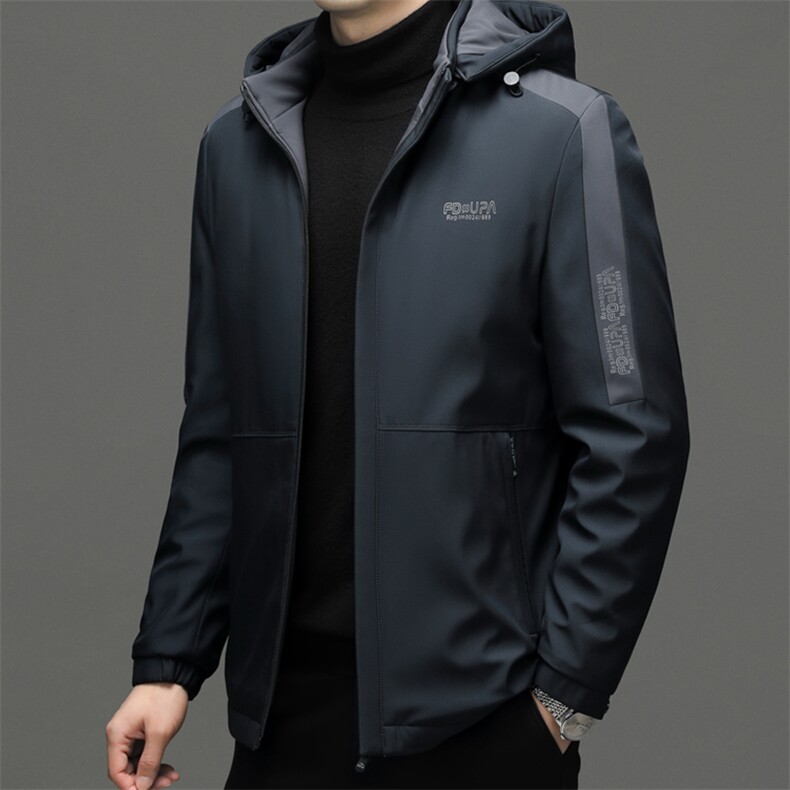 男装可脱卸帽棉衣冬季新款加厚保暖棉服中年商务休闲男士外套,男装棉衣,电商B212（原钱塘6029）