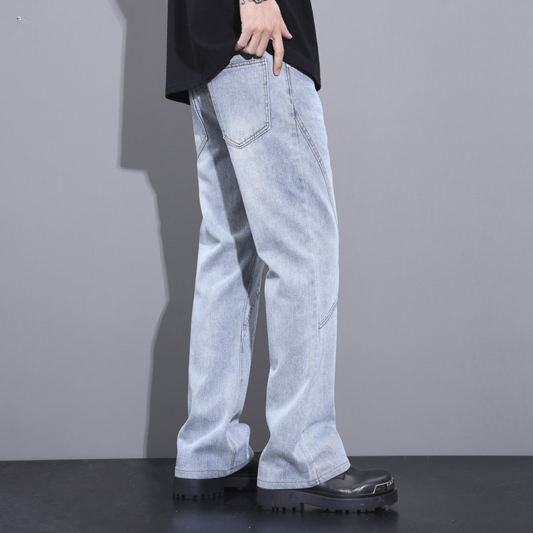 设计垂感微喇叭休闲裤男春夏季直筒宽松坠感阔腿长裤子7006-P55,男装休闲裤,电商A178
