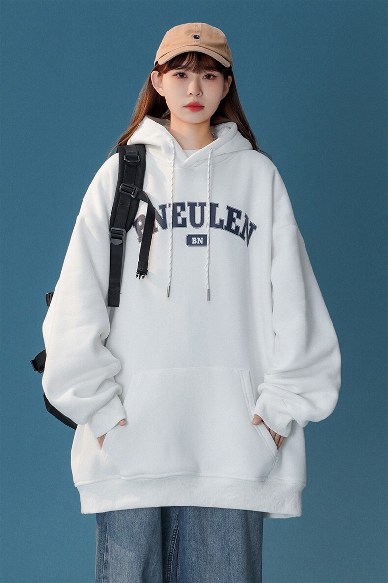 中性风情侣装秋冬装简约风加厚连帽套头加绒卫衣G1027P68女类,男装卫衣,电商A339