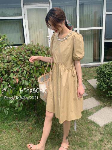 现货，夏季新款，素色韩版娃娃裙，女装，HTYX(6F)