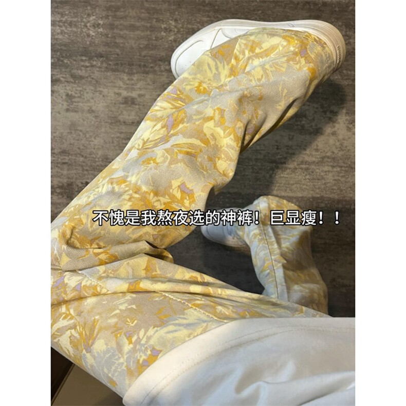 B221美式ins高街暗黑宽松直筒印花牛仔裤LK25439-特P45控78,男装牛仔裤,电商B221