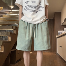 棉2025夏季宽松直筒大码脏脏裤休闲裤短裤A017K735P40，男装休闲裤，电商A017