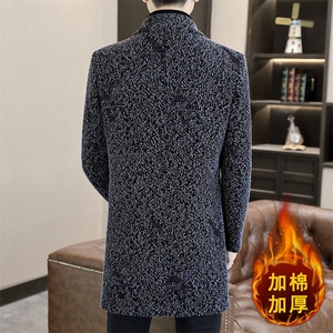 冬季新款毛呢大衣中长款加棉加厚西装领风衣大衣男A66P175图片