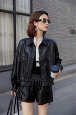 休闲皮上衣，其它，艾美多姿