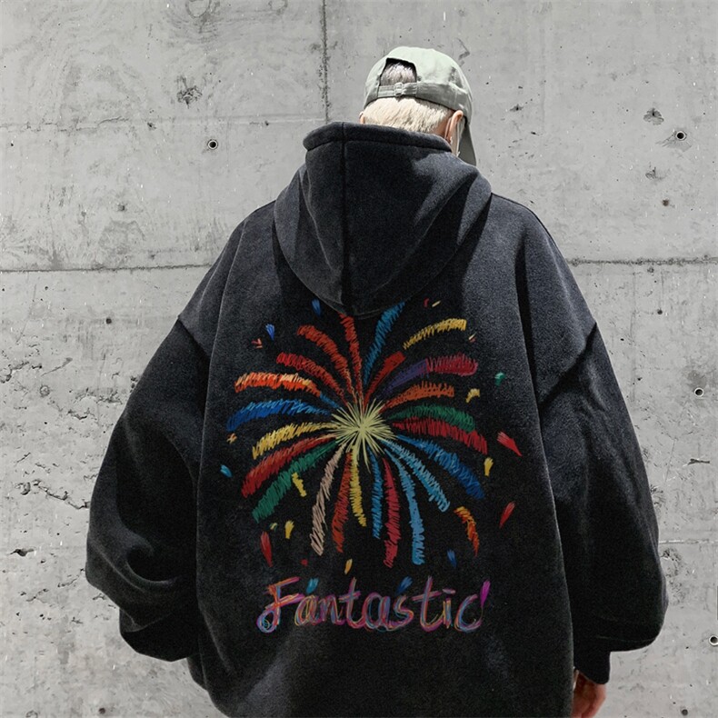 美式潮牌重磅水洗做旧连帽卫衣力推大码男XZ517A-2-Y7760-P68，男装卫衣，星座517A-2