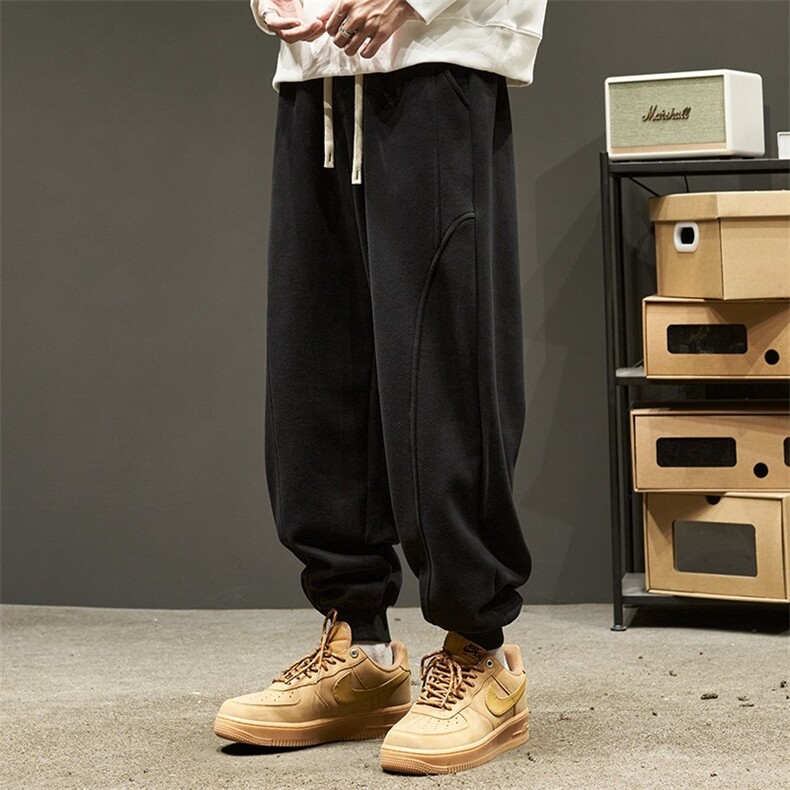 重磅质感休闲裤男新款阔腿高街卫裤直筒宽松长裤潮XM23-P37，男装休闲裤，星座208-5