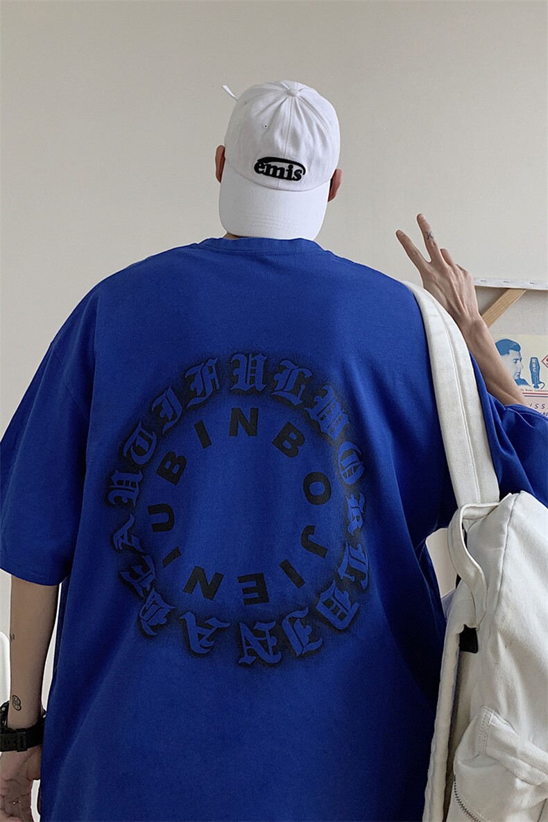 潮创意字母美式街头短袖T恤男夏季休闲宽松短袖A071-9012-P30,男装T恤,电商A071