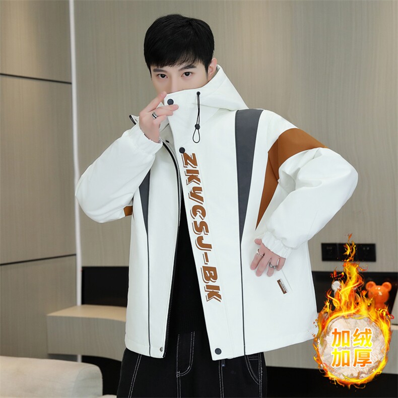 秋冬男式加绒加厚夹克男时尚潮流加厚棉衣男外套MY1685-P73图片