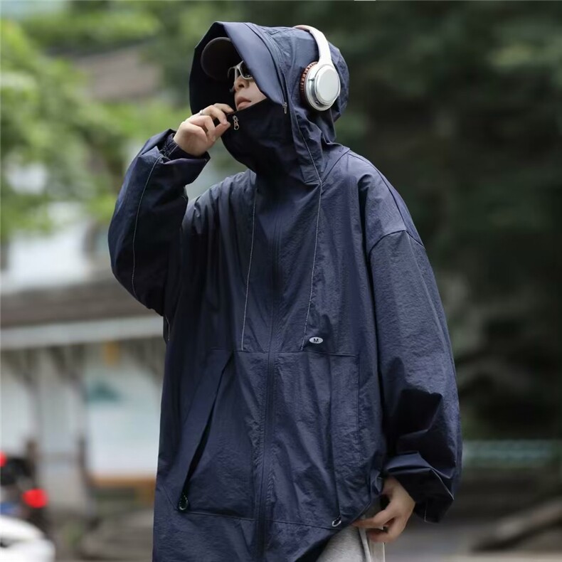 潮纯色外穿ins长袖夹克文艺新款拉链男薄款外套 F84 P38图片