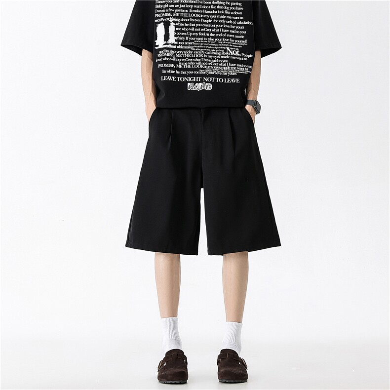 现货DK99-特P30无差价 休闲西装短款男夏季宽松直筒垂感五分裤图片