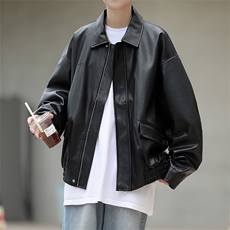 A802-P68机车服皮衣外套男秋季新款美式复古夹克宽松长袖上衣，男装夹克，星座512-6