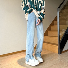 美式高街个性牛仔裤男女韩版直筒休闲裤NK911-P5068，男装牛仔裤，电商D202