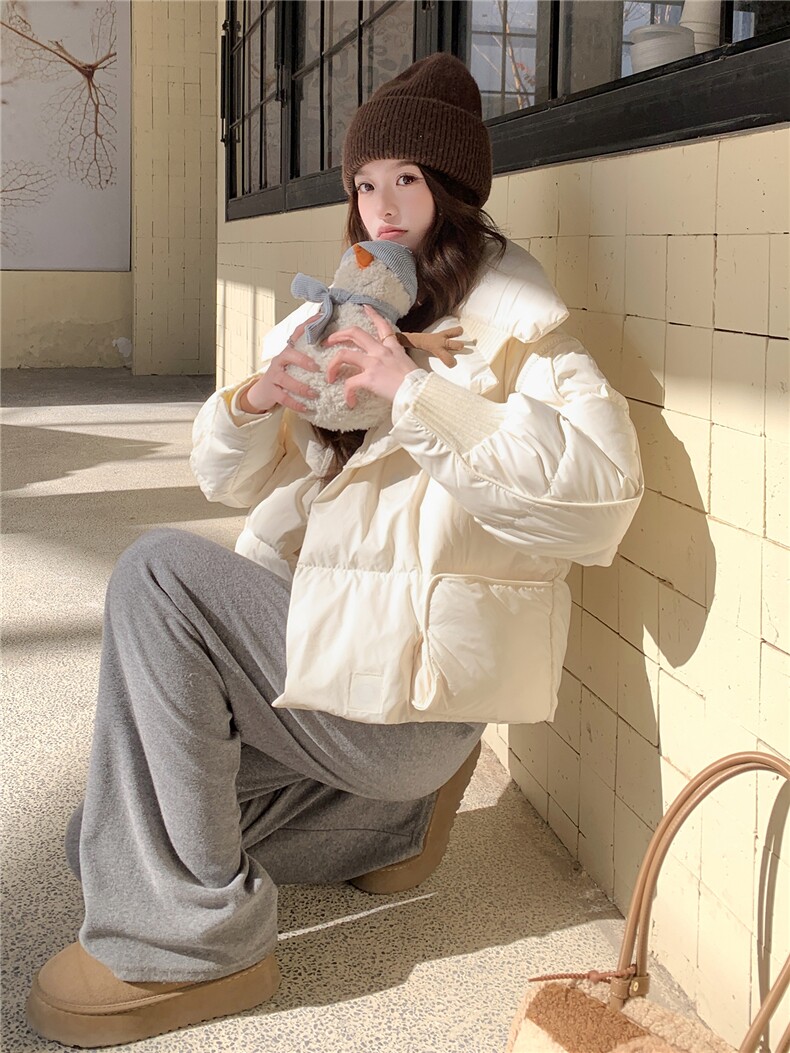 水衣源2319款短款大翻领加厚时尚羽绒服冬季保暖外套女,女装羽绒服,水衣源