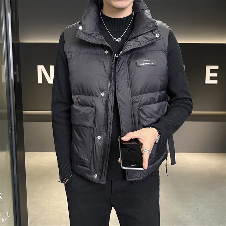店主风立领羽绒马夹男休闲日系保暖外套马甲背心男YR58165-P110,男装背心/马甲,电商A413