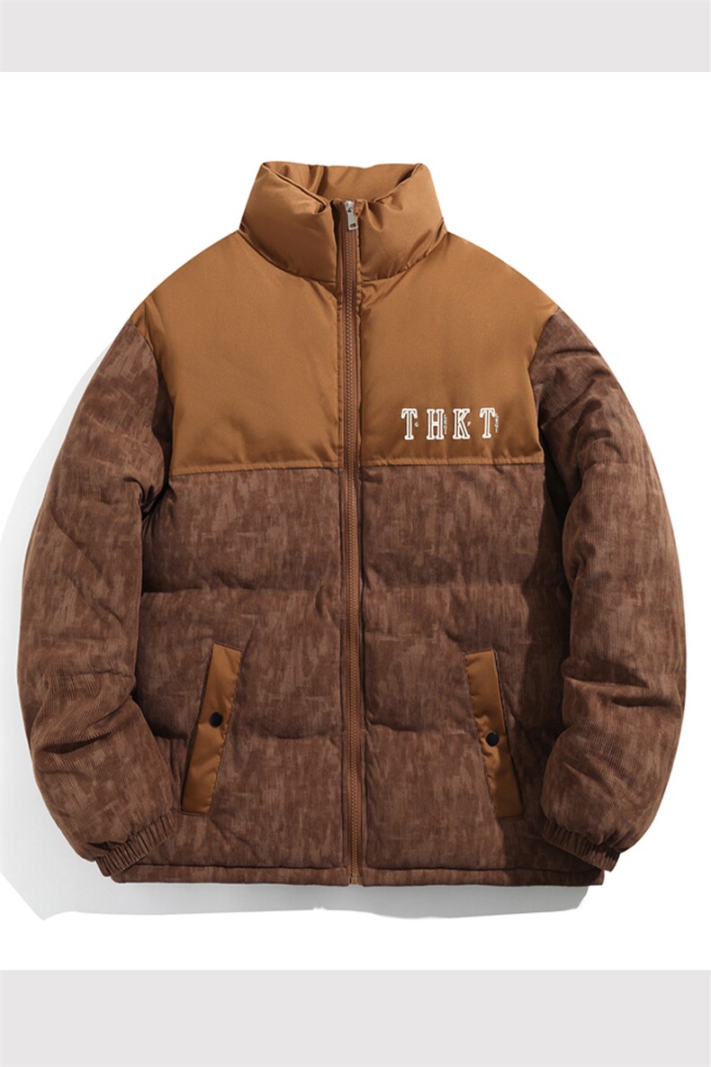 2025迷彩灯芯绒拼接棉衣棉服面包服立领棉袄外套1615-P80,男装棉衣,星座207