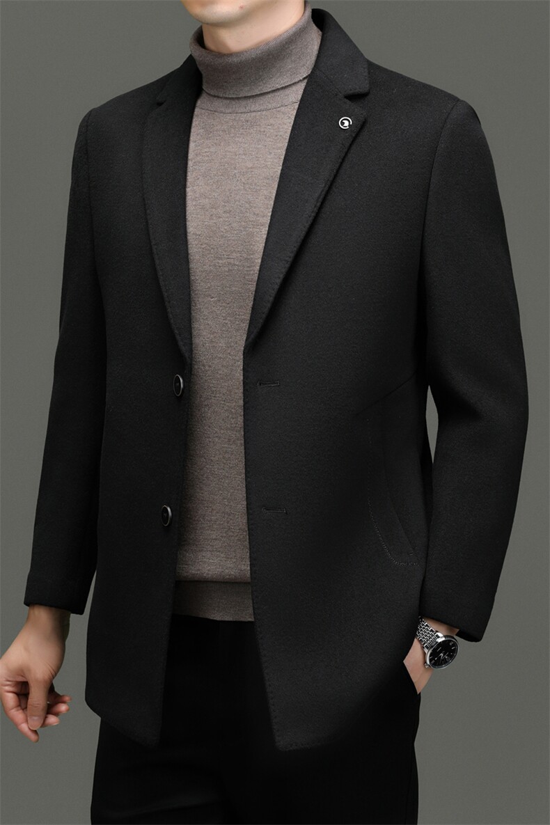 男士派克服外套休闲翻领羽绒内胆皮草大衣尼克服中长款,男装毛呢大衣,电商B360