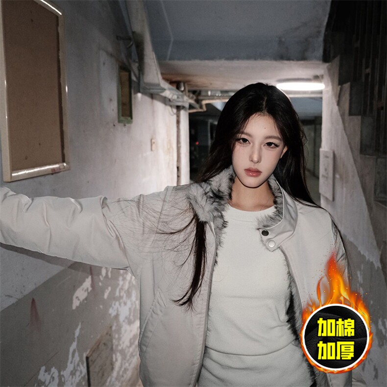 现货高品质美式高街重磅狼王座山雕毛毛领棉衣男女加厚棉服冬外套，男装棉衣，电商A486-1