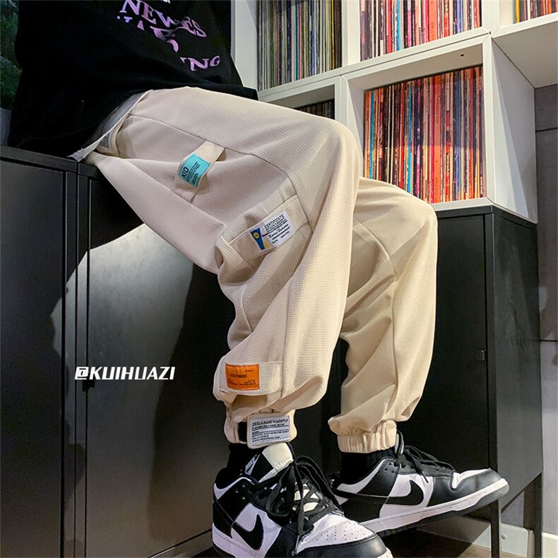 九分束脚裤华夫格裤子男2024春季新款小众潮流K4053-P55控68,男装休闲裤,电商B315