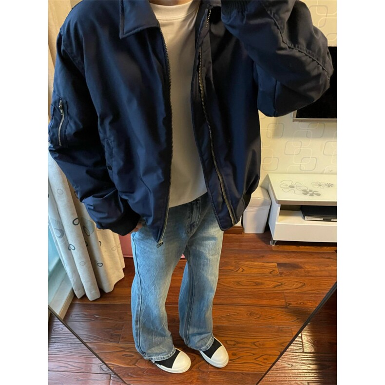 【有货】cleanfit藏青短款外套男美式高街飞行员夹克P15CC-特P55,男装夹克,星座1007（原301D）
