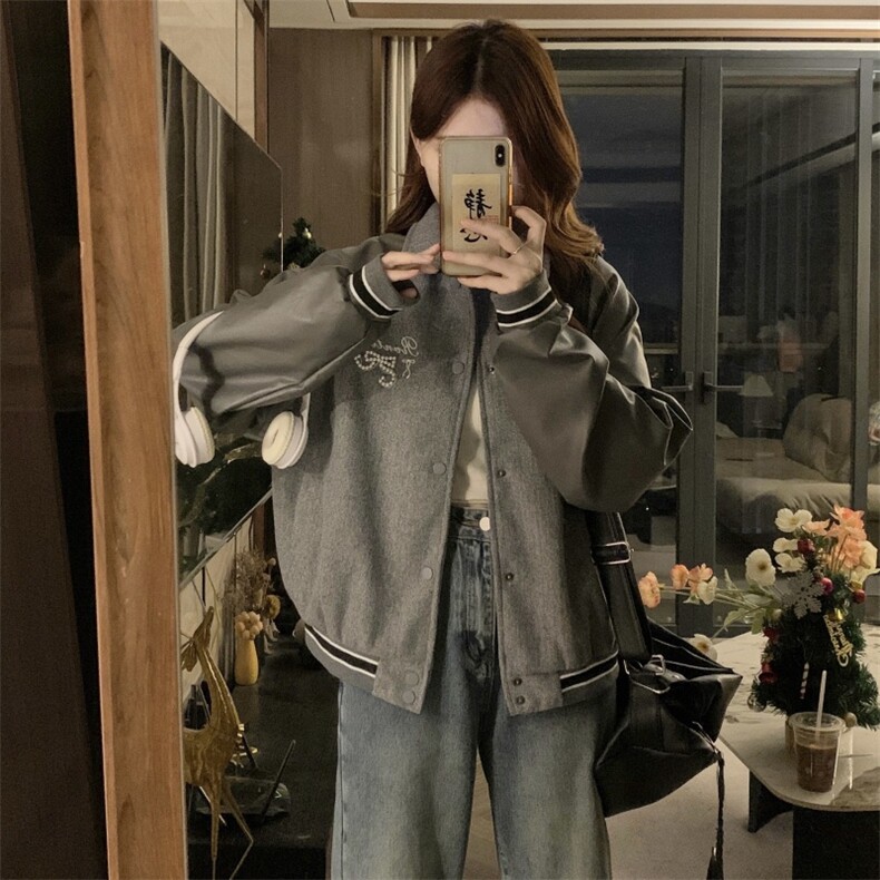 C937-P120美式学院风刺绣钉珠棒球服外套2025春秋款新款复古夹克,男装夹克,星座911-2(原星座613-2）