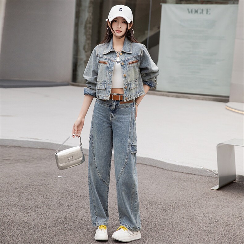 牛仔外套女洋气减龄显瘦春秋装2025新款轻熟风时尚气质两件套套装,女装套装/套裙,江南女神