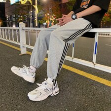 K2026-P40秋装男女情侣大码三条杠宽松抽绳束脚运动休闲卫裤控58,男装休闲裤,电商A009A（原A058A）