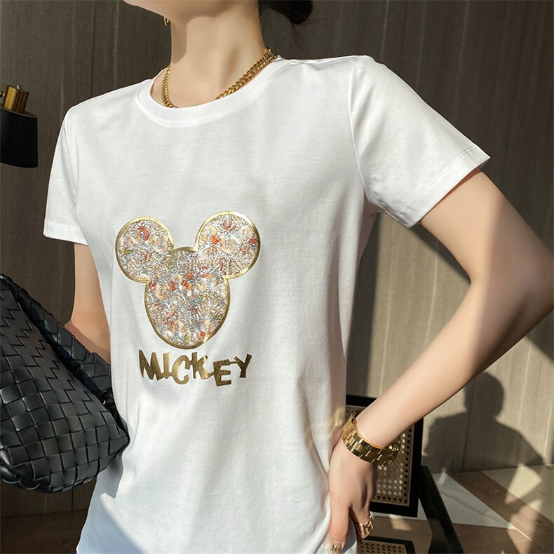 丝光棉短袖女夏季新款圆领宽松T恤ins超火冰丝透气亲肤显白上衣，女装T恤，元素羊绒