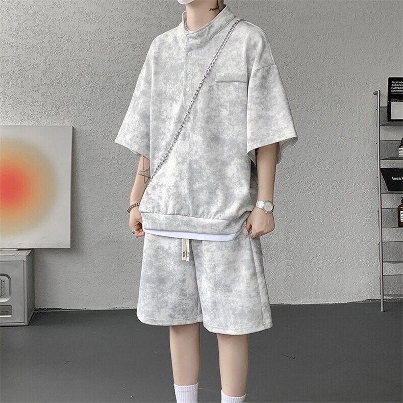 可拆开卖！立领POLO衫短袖t恤套装男生休闲运动青少年搭配帅气夏,男装T恤,电商B312
