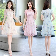 2023夏季新款优雅刺绣连衣裙 修身显瘦气质淑女裙,女装连衣裙,鑫鑫美, 2023夏季新款优雅刺绣连衣裙 修身显瘦气质淑女裙,女装连衣裙,鑫鑫美,