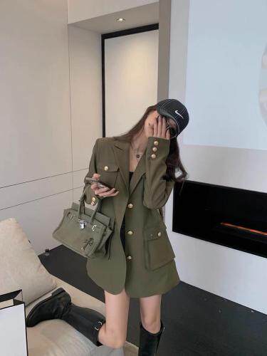 【春季新款】工装军绿气质西装，女装西装，F/TU