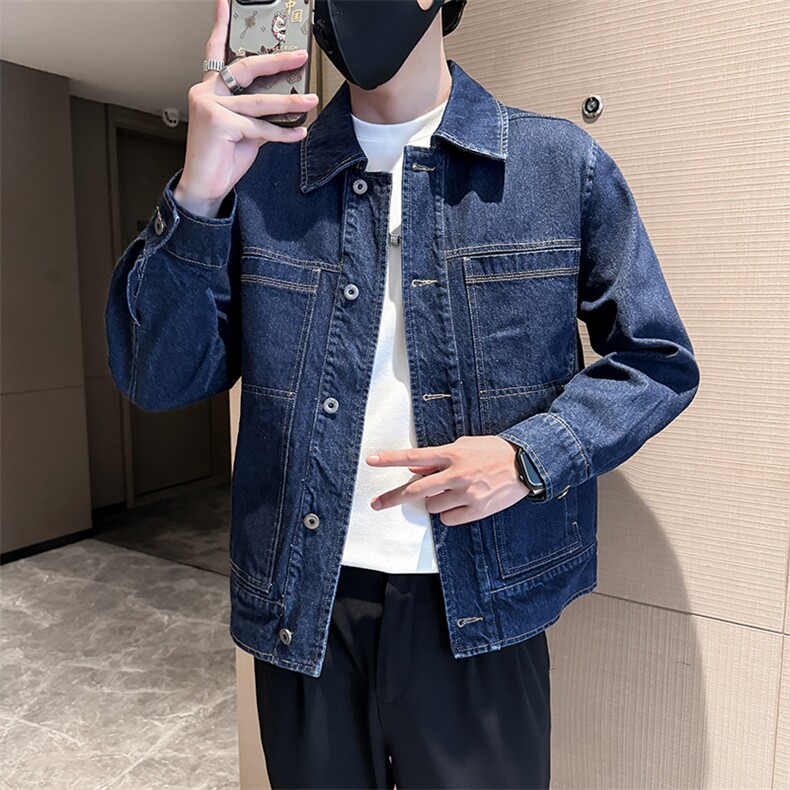 社会小伙男士秋冬明线牛仔2025秋季长袖夹克店主风 JK8011-P125图片