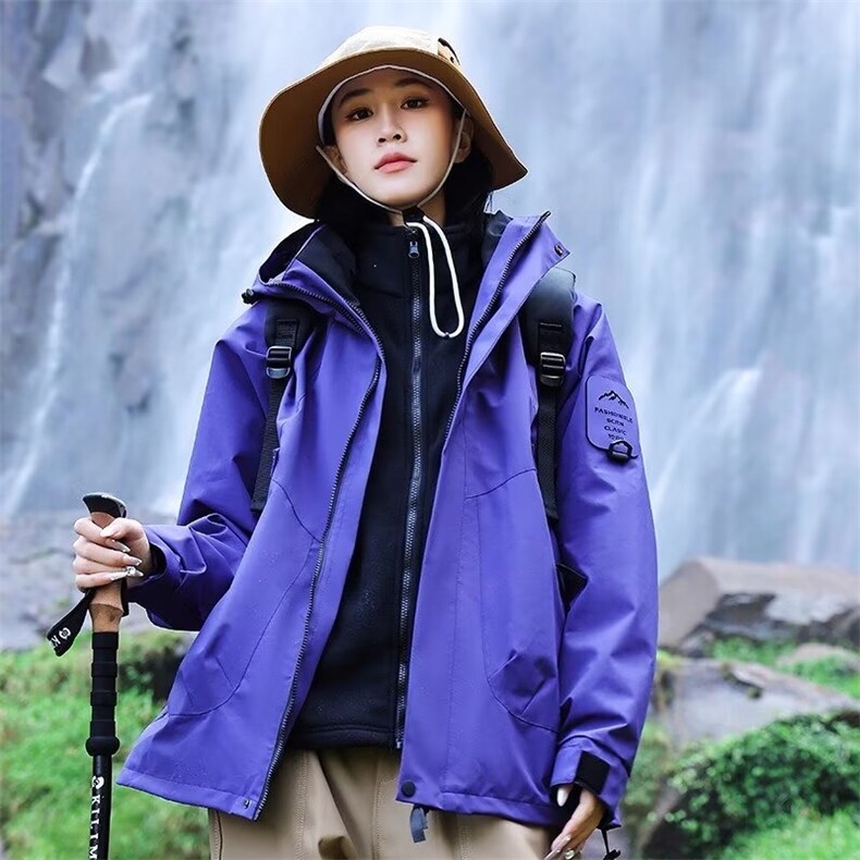 软壳加绒冲锋衣男女款秋冬季三合一防风防水徒步登山服Q8055P88,男装夹克,星座1013-1