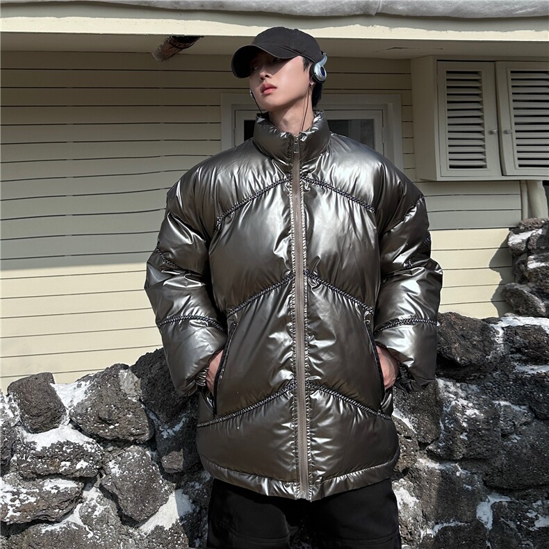 036A-Y1226-P135控168冬季新款亮色织带拼接款面包服主推差价大,男装棉衣,电商A036A