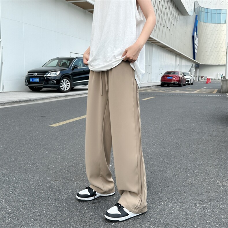 夏美式街头抽绳运动裤男女薄款宽松直筒垂坠感休闲裤子K0166-P38,男装休闲裤,星座308B-2