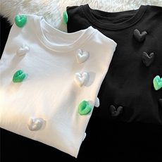 1港风潮T恤女情侣大码M-5XL网红小爱心短袖T恤男DT7742P55控78，男装T恤，星座226-2