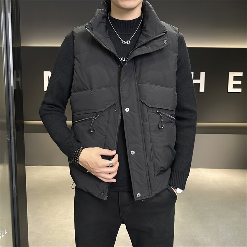 店主风冬季工装无帽马甲羽绒服潮流男保暖外套YR58171-P110,男装羽绒服,电商A413