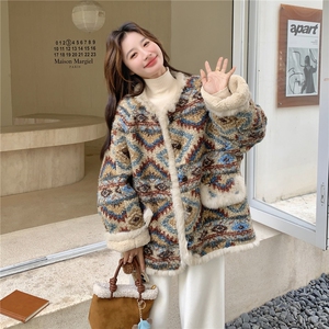 新品有货！复古费尔岛风加绒加厚羊羔毛外套2C213-927-P205-K308图片
